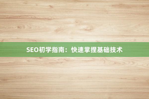 SEO初学指南：快速掌捏基础技术